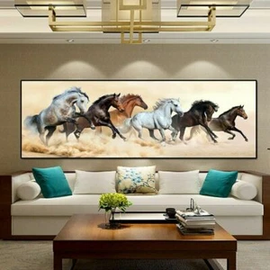 Six Running Horses Canvas Painting Poster Prints Art Wall Art Picture Home Decor - Picture 1 of 4