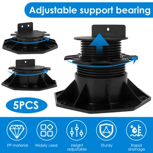 5Pcs Deck Support Pedestals Height Adjustable Deck Raising Support Base parHc - Picture 1 of 18