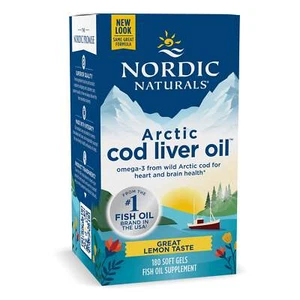 Nordic Naturals Arctic Cod Liver Oil, 750mg Lemon - 180 softgels - Picture 1 of 3