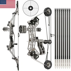 10" 16" Mini Compound Bow Kit Arrows Target Shooting Archery Gift Pocket Bow - Picture 1 of 19