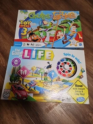 Hasbro Gaming, LIFE & CHUTES & LADDERS Complete. FAMILY FUN PACK, GAME NIGHT. - Image 1 of 4