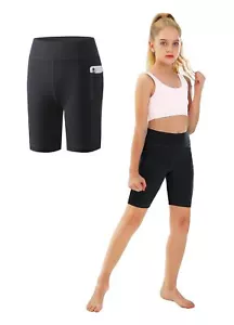 Youth Girls 4"/ 5" Volleyball Spandex Shorts - Kid Biker Cheer Dance Yoga Ath... - Picture 1 of 6