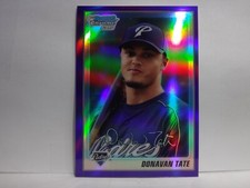 2010 Bowman Chrome Prospects Purple Refractors #BCP90 Donavan Tate /999