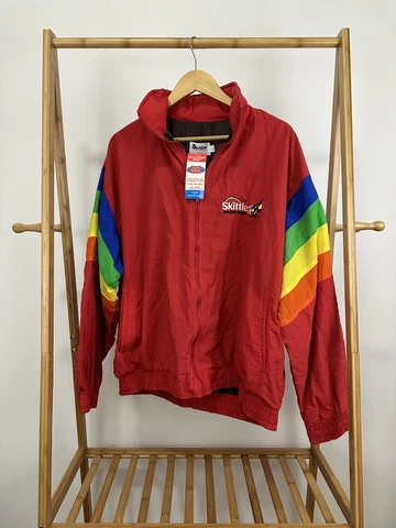 NWT VTG Ernie Irvan 90s Nascar Racing Team Skittles Bold Colorful Full Zip L Cover