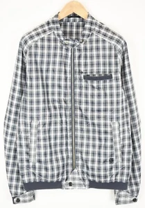 G-Star CL Bomber Jacket Men Large Checked Pattern Long Sleeves High Neck - Picture 1 of 11