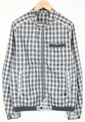 Jaqueta Bombardeiro G-Star CL Masculina Grande Padrão Xadrez Manga Comprida Gola Alta - Imagem 1 de 4