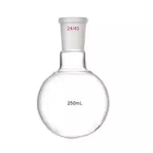 250ml 24/40 Round Bottom Glass Flask Single Neck 1-Neck Lab Boiling Bottle - Picture 1 of 7