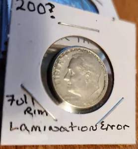 200? Moneda de diez centavos Roosevelt 10c - Error como nueva dramática laminación borde completo lote 2942 - Imagen 1 de 15