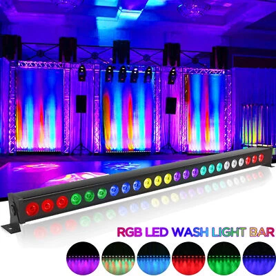 24LED RGB 72W LED DMX Light Bar Show Party Disco DJ Stage Lighting Wall Washer - Image 1 of 4