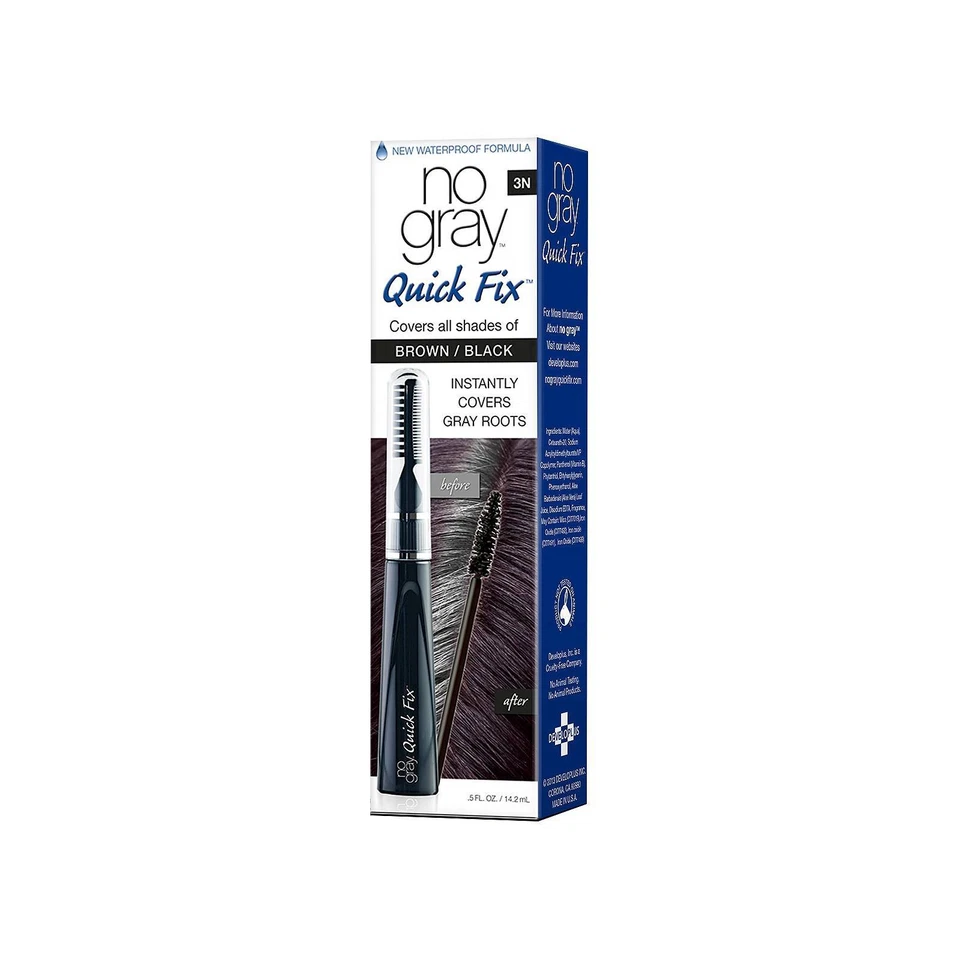 No Gray Quick Fix Instant Touch-up for Roots Brown Black 0.5 Oz Waterproof 5n