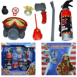Firemen Pretend Play Set Firefighter Control Toy With 8 Accessories Gas Mask Axe - Picture 1 of 9