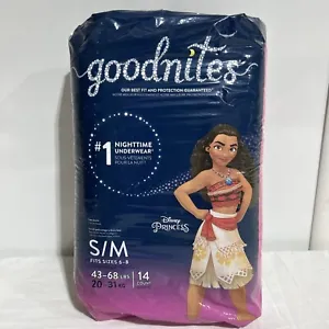 Disney Princess MOANA Goodnites, Nighttime Bedwetting Underwear  Girls S/M 14CT - Picture 1 of 4
