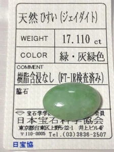 CERTIFIED 17.11ct Large A-grade Jadeite Loose Stone, Not Impregnated GRN 21x13mm - Picture 1 of 24