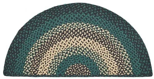 Braided Hearth or Doorway Rug Eco-Friendly Green Half Circle 33" L Pine Grove - Picture 1 of 6
