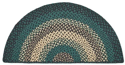 Braided Hearth or Doorway Rug Eco-Friendly Green Half Circle 33" L Pine Grove - Image 1 of 4