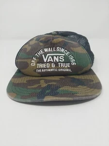 Vans Off the Wall Camouflage Snapback Hat Camo Mesh Trucker Baseball Cap - Picture 1 of 3