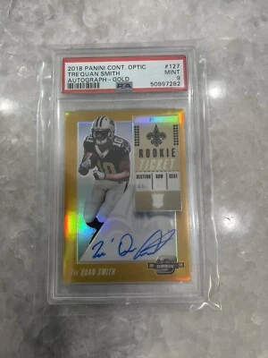 2018 Contenders Optic Gold Tre'Quan Smith Rookie Ticket Auto /10 Psa 9!! - Image 1 of 2