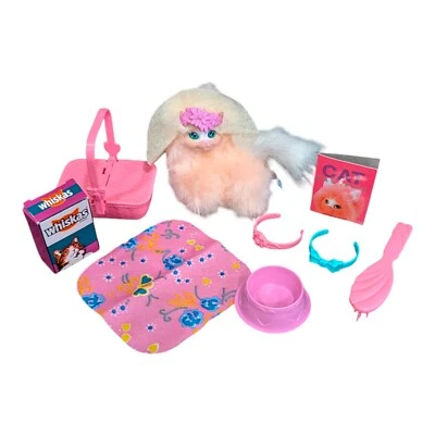 Tag Along Tiffy Pink Kitty Cat Vintage 1992 Barbie Mattel Pet Fluffy On Wheels - Image 1 of 4