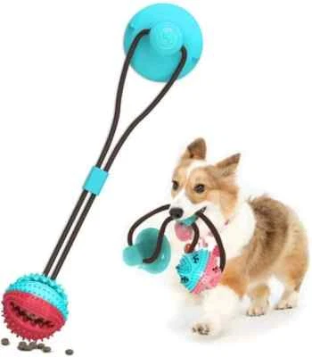 Suction Cup Dog Toy Dog Rope Chew Toys Pet Treat Ball Pet Toothbrush Cat Toys - Image 1 of 4