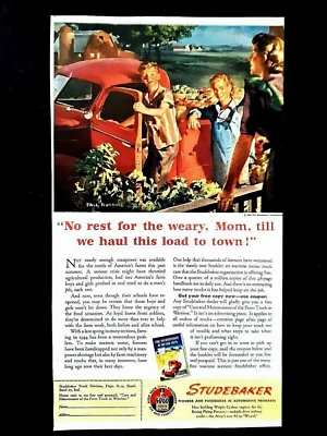 Studebaker truck ad vintage 1944 war time farm truck maintenance advertisement - Image 1 of 3