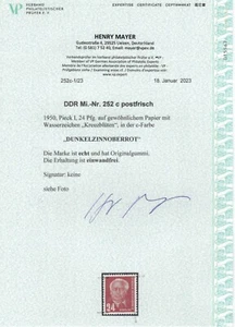 DDR 252 c luxus postfrisch Attest Mayer VP 2023 #494 - Bild 1 von 2