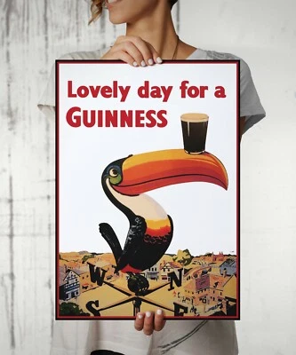 POSTERS EMPORIUM Lovely Day Guiness Beer Vintage Wall Art Print. Great Home/Shop Art Decor