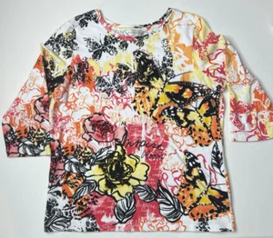 VINTAGE BUTTERFLY APOCALYPSE – Christopher & Banks Women’s Top (Size Large) - Picture 1 of 6