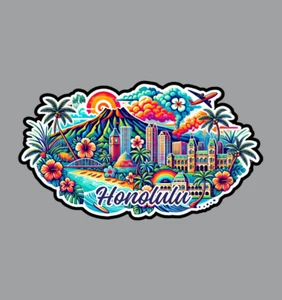 Honolulu Hawaii Laptop Aufkleber - Bild 1 von 5