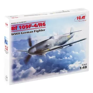 Messerschmitt Bf-109 F4/R6 WWII German fighter Scale Model kit 1:48 ICM 48107 - Picture 1 of 11