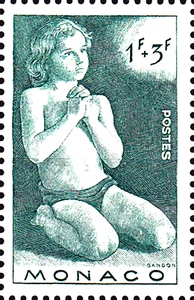 302 nuovo di zecca Monaco annata 1946 aiuto bambini bambino che prega religione - Foto 1 di 1