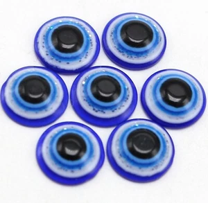 20 cabujones de espalda plana de acrílico azul real cábala para mal de ojo 25 mm hágalo usted mismo - Imagen 1 de 7