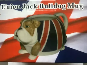 Union Jack Bulldogge Becher bunt Keramik Geschenk verpackt Neuheit Artikel von Leonardo NEU - Bild 1 von 4