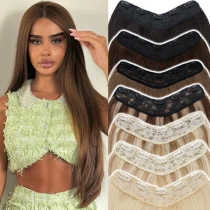 CLEARANCE Clip In 100% Human Hair Extensions 3/4 Full Head Thick One Piece Weft - Picture 1 of 81