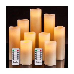 Flameless Flickering Battery Operated Candles 4" 5" 6" 7" 8" 9" Set of 9 Ivor... - Picture 1 of 6