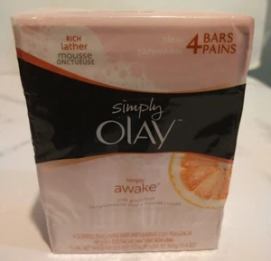 Jabón en barra Simply Olay SIMPLY AWAKE 1 paquete = 4 barras de pomelo rosa descontinuado  - Imagen 1 de 5
