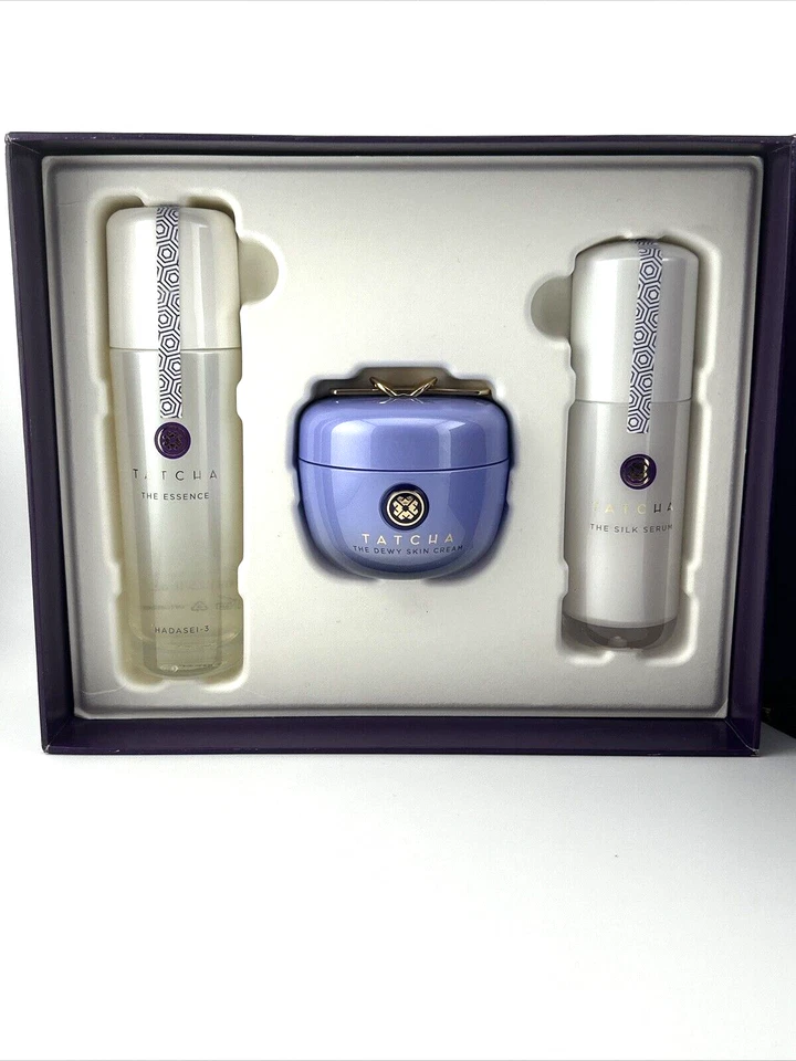 TATCHA Deep Hydration 3-PC Set/Essence 75ml+Silk Serum 30ml+Dewy Cream 50ml/New - Image 1 of 4