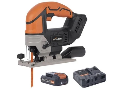 Evolution Jigsaw 18V 1 x 2.0Ah Li-ion Rapid Charger 5 Blades R90JGS-Li EXT - Image 1 of 2