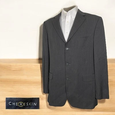 Abrigo deportivo Chereskin para hombre 42L gris lana maciza poliéster tres botones Foto 1 de 4