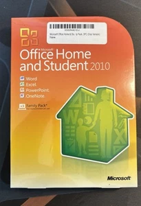 SEALED NEW Microsoft Office Home and Student 2010 for Windows Family Pack (3 PC) - Picture 1 of 2