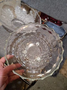 Vintage Federal Glass Pattern Yorktown Colonial Bowl 10" Bubble Pattern - Picture 1 of 3