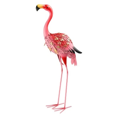 Garden Statues Flamingo Sculptures Metal Yard Art, Pink Bird Art Outdoor Back... - Image 1 of 4