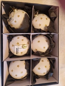 Kaheku Glas Weihnachtskugeln Castano Stern Weiß Matt  In Größe 10cm & 8cm  Set - Bild 1 von 4