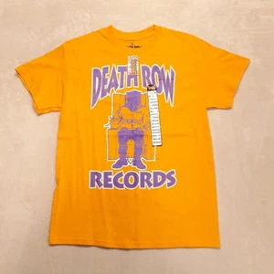 Death Row Record Mens Graphic T-Shirt Medium Gold Purple SS Crew Spencers Unisex - Picture 1 of 9