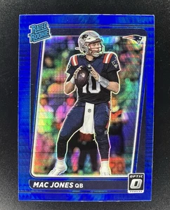 2021 Donruss Optic Mac Jones Rated Rookie Blue Hyper Prizm #206 Patriots - Bild 1 von 2