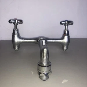 Delta 2 Handle 8” Wall Mount Service Sink Faucet Rough Chrome 28T9 Incomplete - Picture 1 of 7