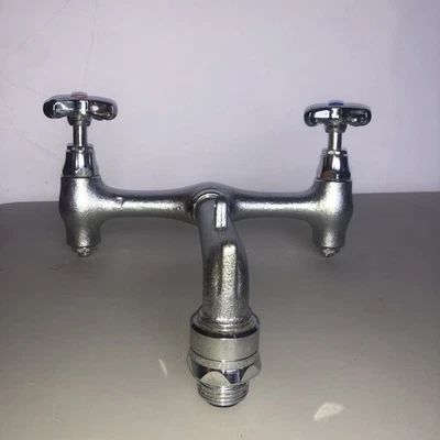 Delta 2 Handle 8” Wall Mount Service Sink Faucet Rough Chrome 28T9 Incomplete - Image 1 of 4