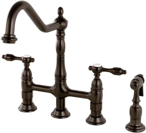 Kingston Messing KS1275TALBS Tudor 8 Zoll Mitte Küchenarmatur Bronze mit Ölschliff - Bild 1 von 3