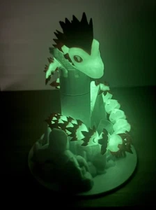 3D-gedruckter, 3D-gelenkter Drache 24 Zoll leuchtet im Dunkeln schwarz/weiß zweifarbig - Bild 1 von 17