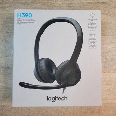Logitech H390 Wired Headset for PC Laptop Stereo Headphones Noise Cancelling - Image 1 of 4