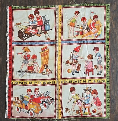 Moda Fabrics Wee Play Vintage Fabric Panel 21088 American Jane Sandy Klop - Image 1 of 3